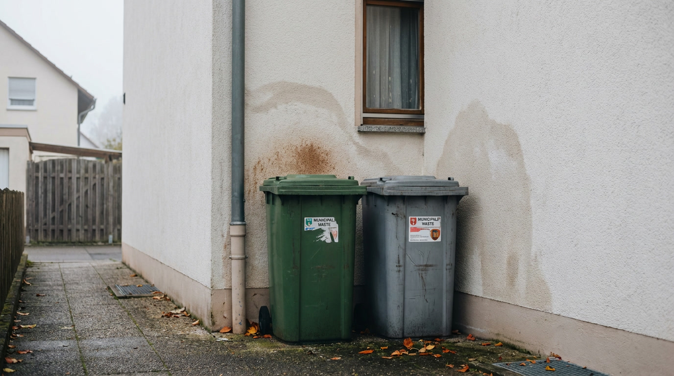 Poubelles contre le mur de ma maison : que dit la réglementation et quelles solutions ?