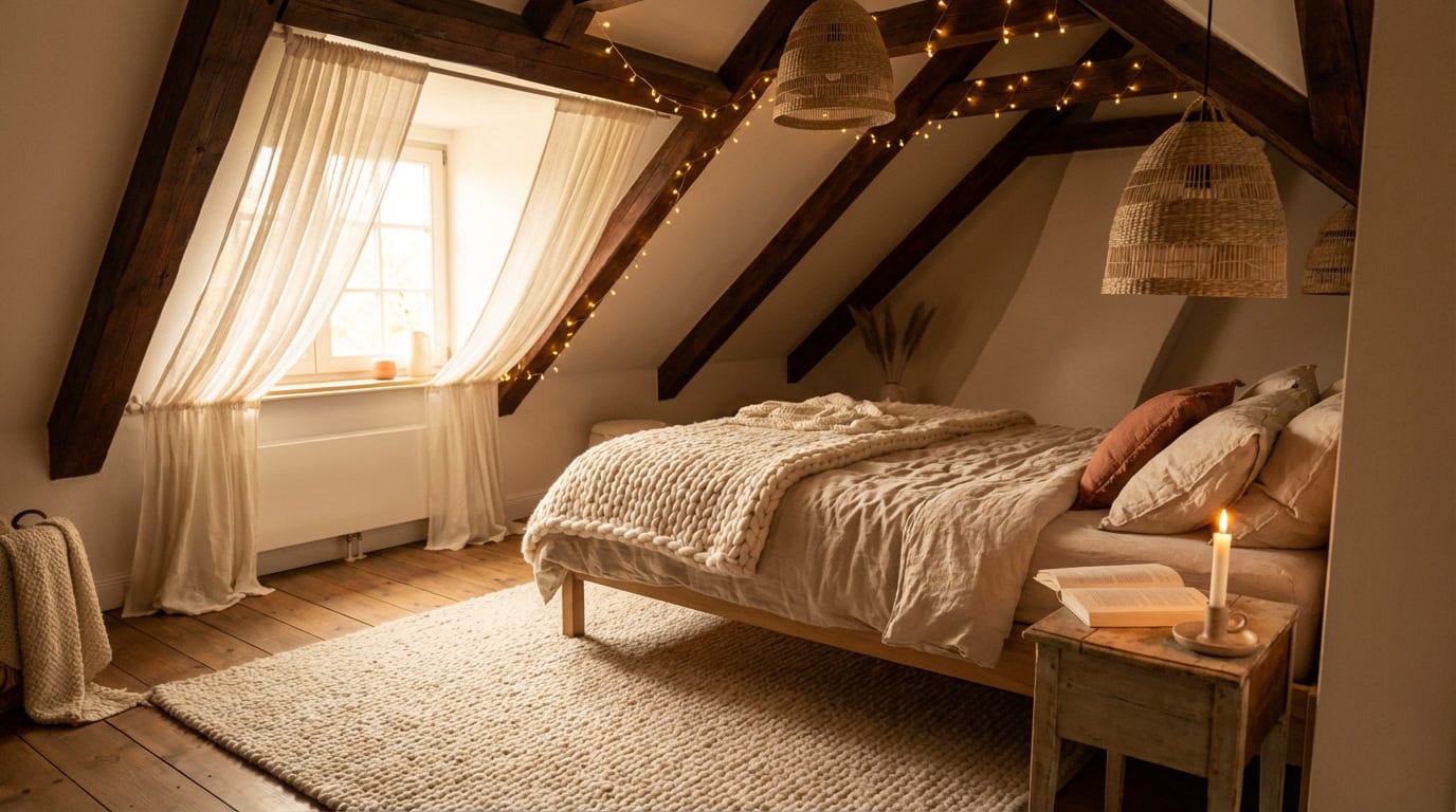 Chambre mansardée cocooning : créez un nid douillet et fonctionnel